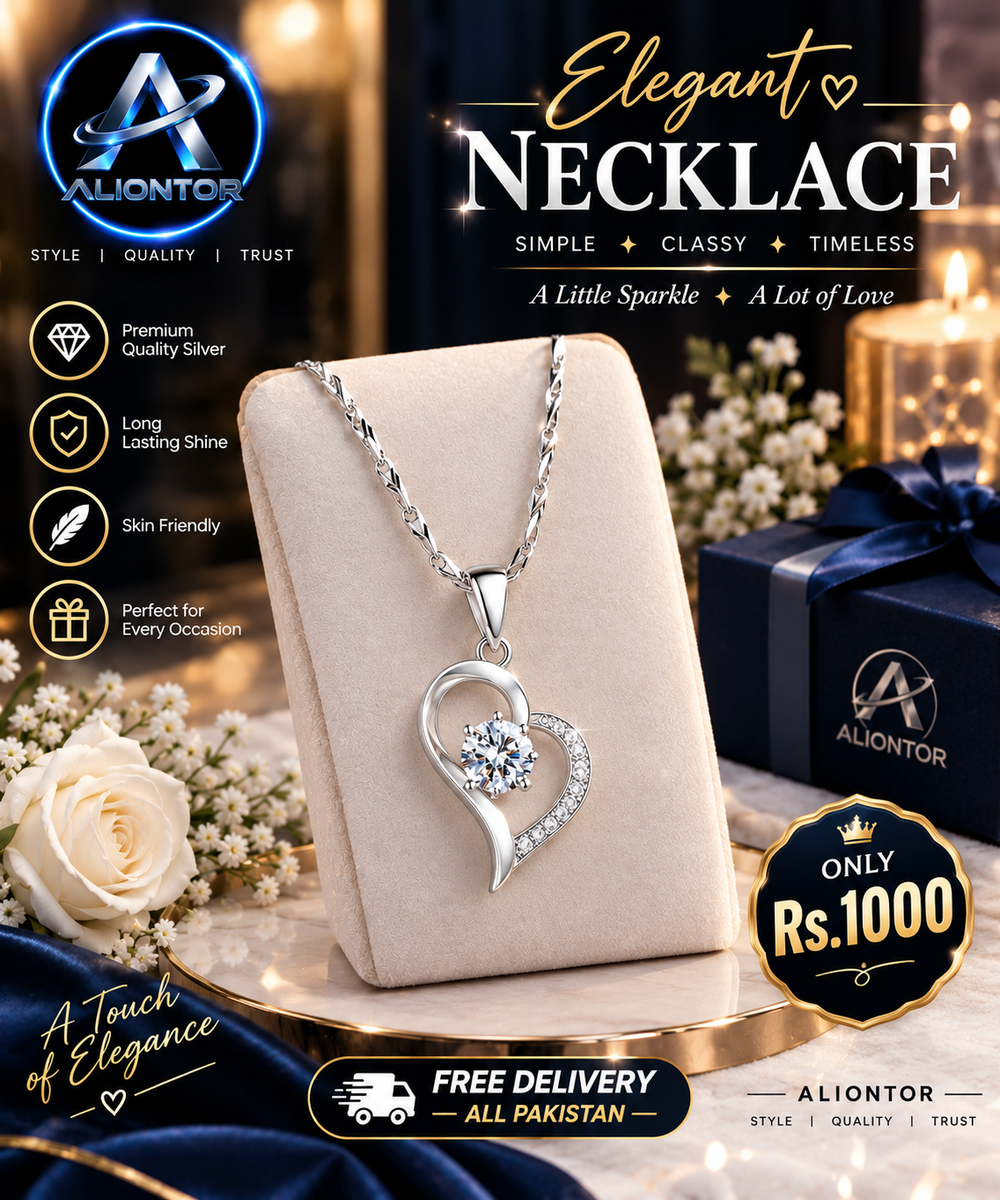ALIONTOR Silver Heart Pendant Necklace for Women – Elegant Love Heart Fashion Jewelry